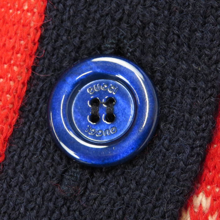 GUCCI 
ニット 総柄 ウール アルパカ 
GGジャカード ロング カーディガン