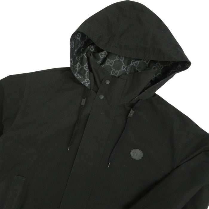 GUCCI
Giacca reversibile in nylon ripstop GG con patch in pelle e motivo all-over