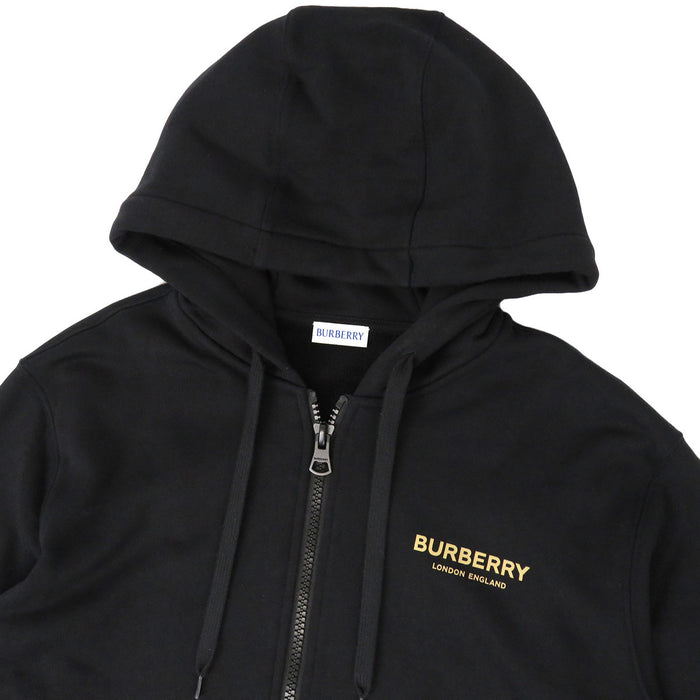 BURBERRY 
スウェット コットン 
ロゴ プリント ジップアップ フーディ