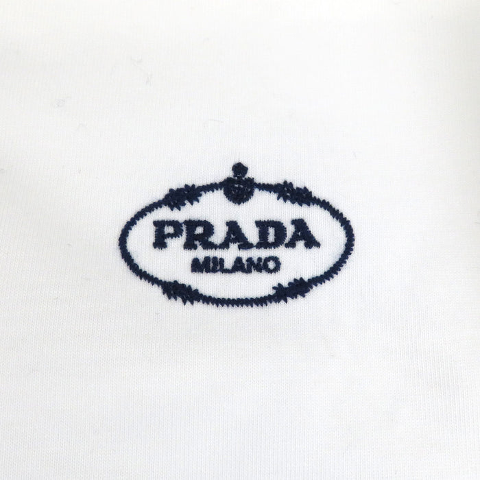PRADA 
クロップド コットン 
ロゴ エンブロイダリー ジャージー ポロシャツ