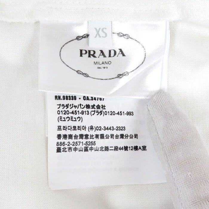PRADA 
クロップド コットン 
ロゴ エンブロイダリー ジャージー ポロシャツ
