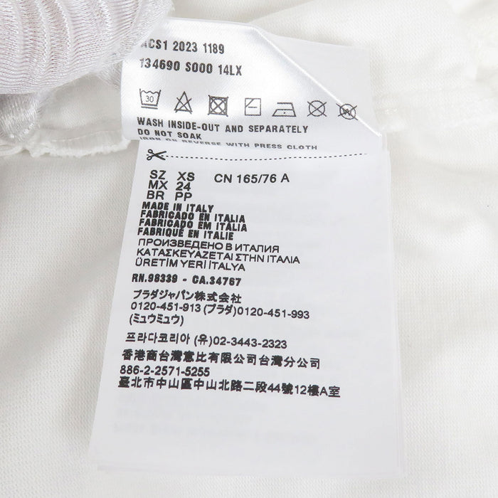 PRADA 
クロップド コットン 
ロゴ エンブロイダリー ジャージー ポロシャツ