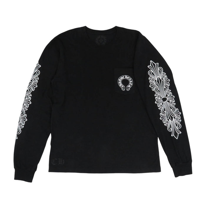 CHROME HEARTS 
CH Croce Floreale Cotone 
Maglietta a maniche lunghe con stampa Ferro di Cavallo
