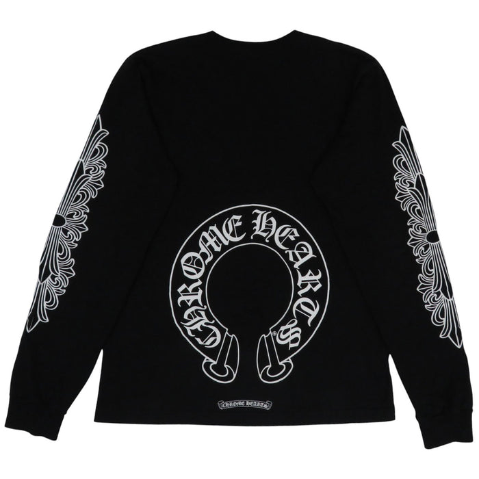 CHROME HEARTS 
CH Croce Floreale Cotone 
Maglietta a maniche lunghe con stampa Ferro di Cavallo