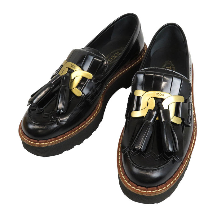 TOD’S 
ケイト フリンジ レザー 
KATE タッセル ローファー