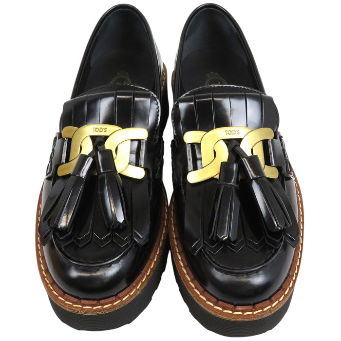 TOD’S 
ケイト フリンジ レザー 
KATE タッセル ローファー