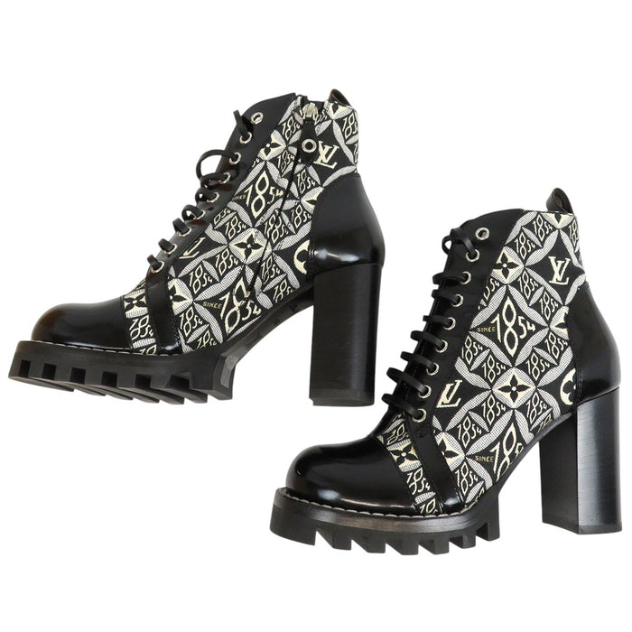 LOUIS VUITTON 
LV 1854 ロゴ レースアップ 
スタートレイル アンクルブーツ 
モノグラム