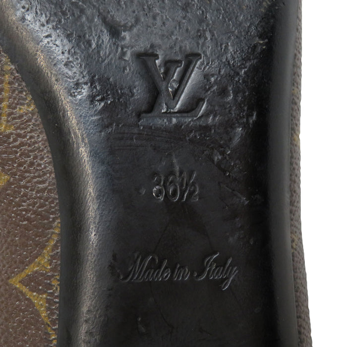 LOUIS VUITTON 
LV レザー スタッズ 
モノグラム フラット パンプス