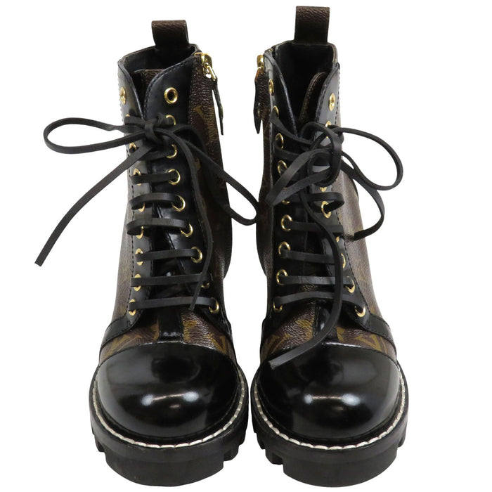 LOUIS VUITTON 
LV レースアップ レザー 
スタートレイル ライン アンクルブーツ 
モノグラム