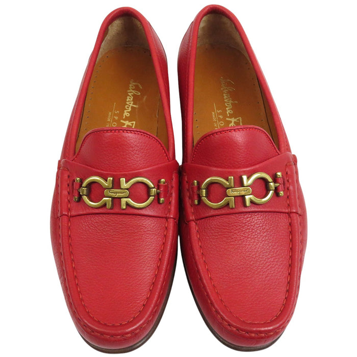 Salvatore Ferragamo 
レザー ゴールドカラー金具 
ガンチーニ モカシン