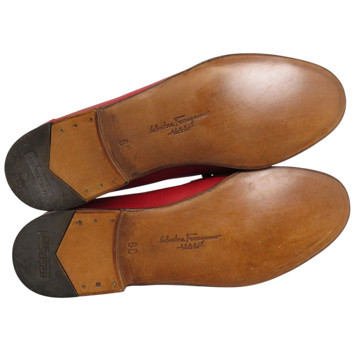 Salvatore Ferragamo 
レザー ゴールドカラー金具 
ガンチーニ モカシン