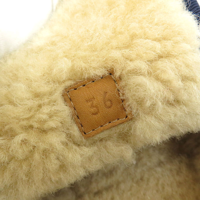 GUCCI 
GG 総柄 ボア ゴールドカラー金具 
ホースビット ムートン スリッポン