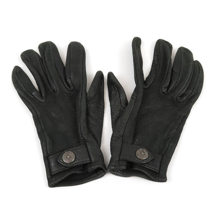 CHROME HEARTS 
CH Plus 
Gants en cuir avec bouton fer à cheval