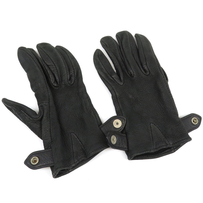 CHROME HEARTS 
CH Plus 
Gants en cuir avec bouton fer à cheval