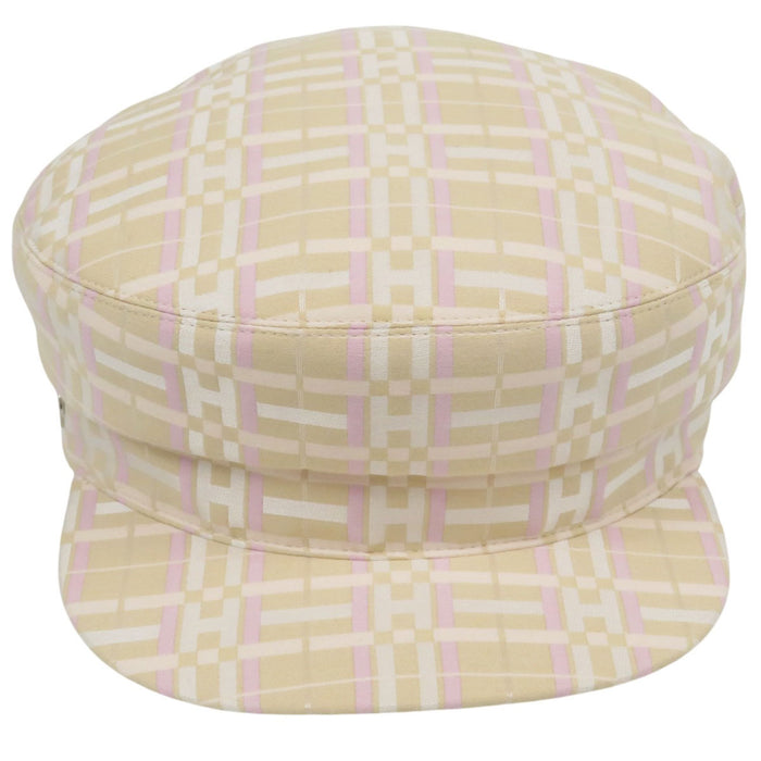 HERMES 
H柄 アッシュ コットン シルク 
ドーヴィル H キルト キャスケット