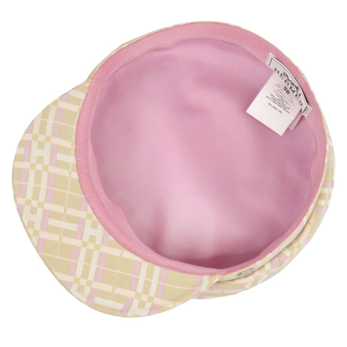 HERMES 
H柄 アッシュ コットン シルク 
ドーヴィル H キルト キャスケット