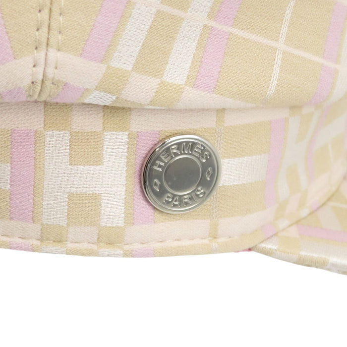 HERMES 
H柄 アッシュ コットン シルク 
ドーヴィル H キルト キャスケット