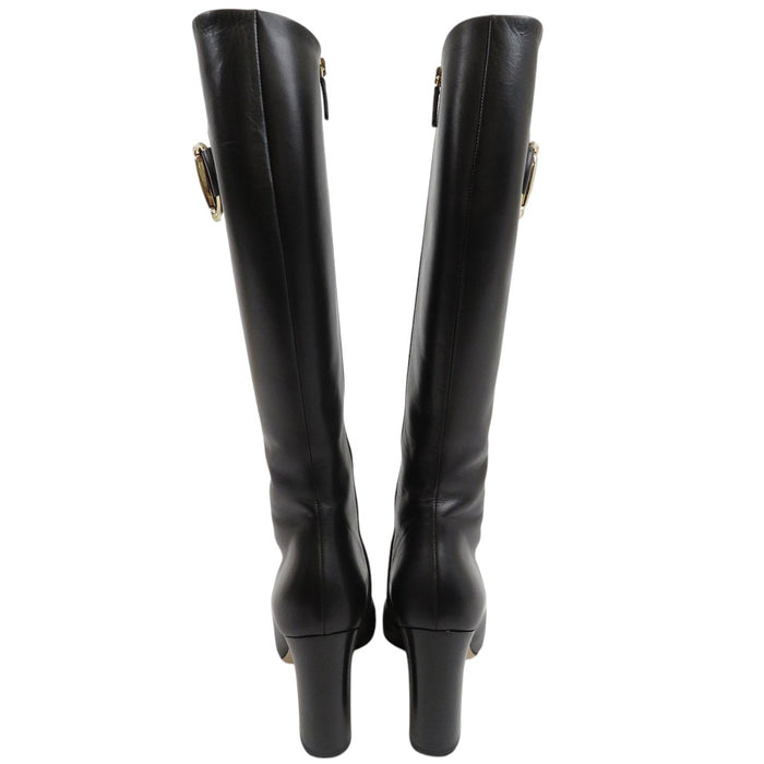 GUCCI 
レザー 
ホースビット サイドジップ ロングブーツ