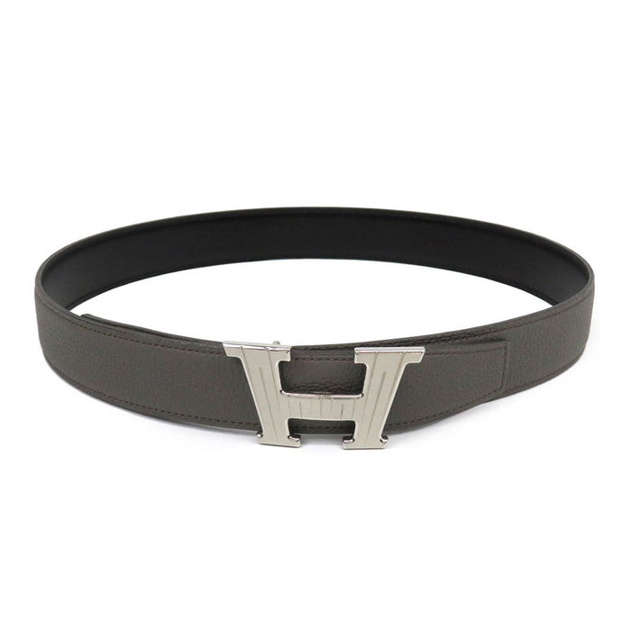 HERMES 
アッシュ B刻印 レザー シルバーカラー金具 2023年製 
H テイクオフ リバーシブル ベルト 32MM