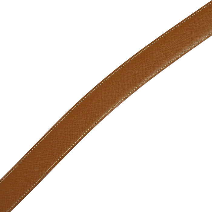 HERMES 
アッシュ □B刻印 ゴールドカラー金具 
H バックル リバーシブル レザー ベルト 32MM