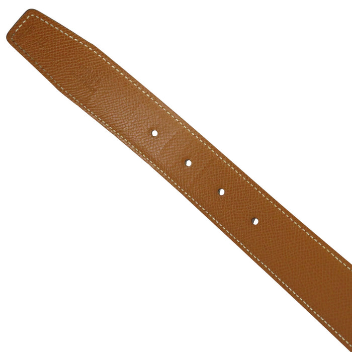 HERMES 
アッシュ □B刻印 ゴールドカラー金具 
H バックル リバーシブル レザー ベルト 32MM