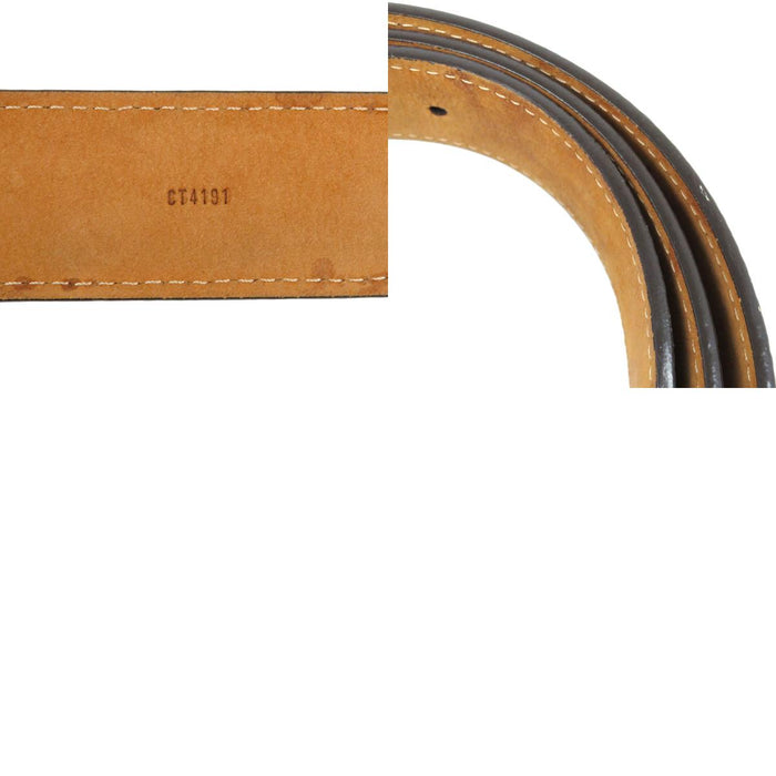 LOUIS VUITTON 
Ceinture Damier Trésor en cuir avec logo LV et ferrures couleur or