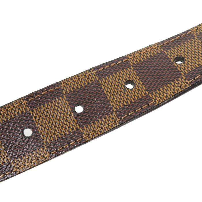 LOUIS VUITTON 
LV ロゴ レザー ゴールドカラー金具 
ダミエ トレゾール ベルト