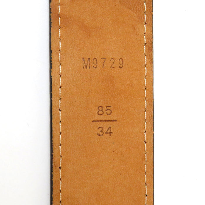 LOUIS VUITTON 
Cintura Damier Trésor in pelle con logo LV e finiture color oro