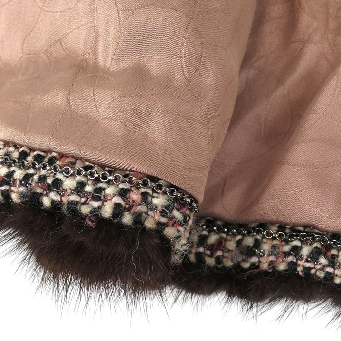 CHANEL 
COCO CC ロゴ ファー ウール 03A 
ココマーク ツイード ノーカラー ジャケット