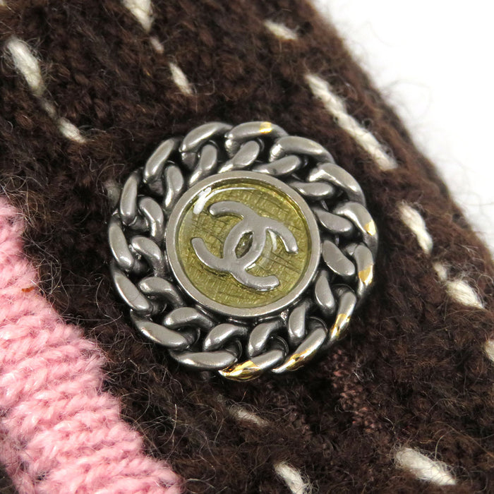 CHANEL 
05A COCO CC ココボタン ロゴ ノーカラー 
ココマーク カシミヤ カーディガン