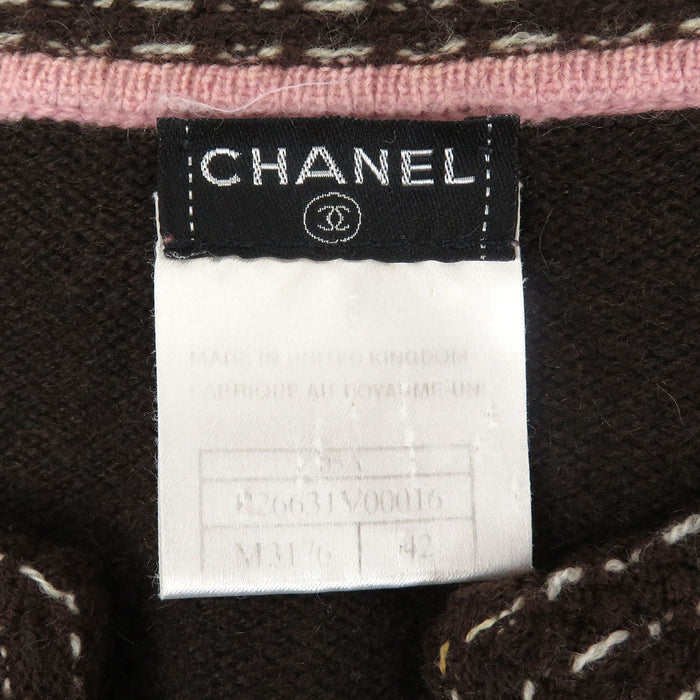 CHANEL 
05A COCO CC ココボタン ロゴ ノーカラー 
ココマーク カシミヤ カーディガン