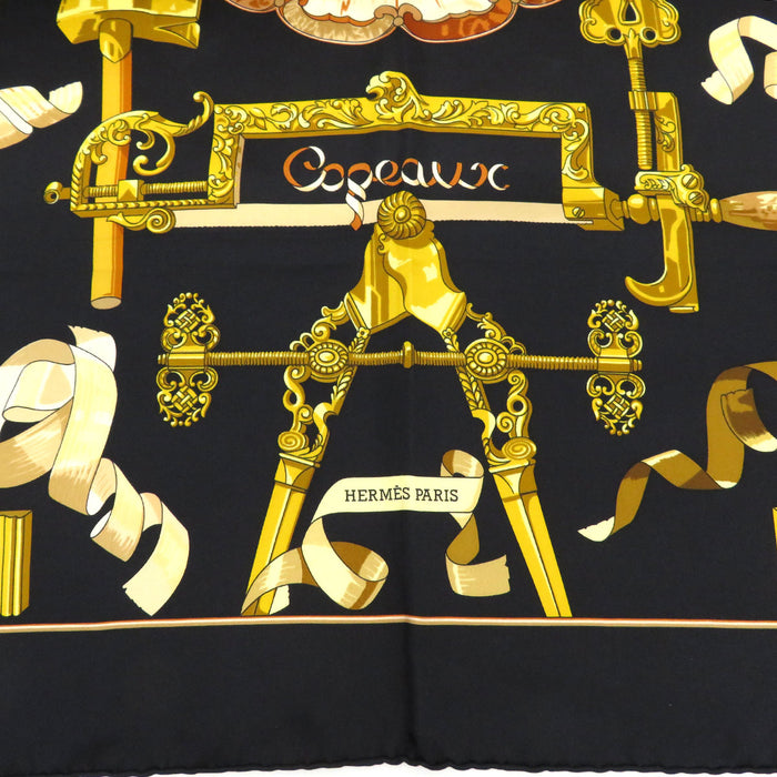 HERMES 
Scarf Large Silk 
Carré 90 Copeaux Sawdust