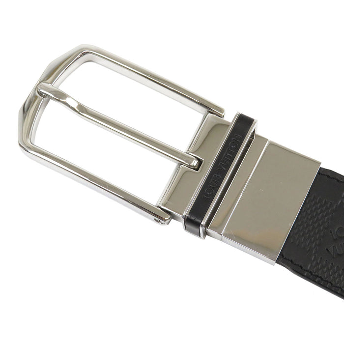 LOUIS VUITTON 
LV ロゴ レザー シルバーカラー金具 
ダミエ アンフィニ ベルト 35MM