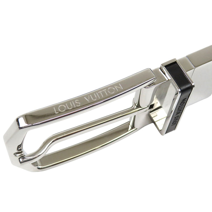 LOUIS VUITTON 
LV ロゴ レザー シルバーカラー金具 
ダミエ アンフィニ ベルト 35MM
