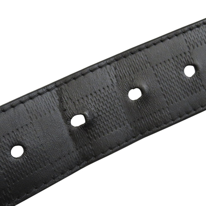 LOUIS VUITTON 
LV ロゴ レザー シルバーカラー金具 
ダミエ アンフィニ ベルト 35MM