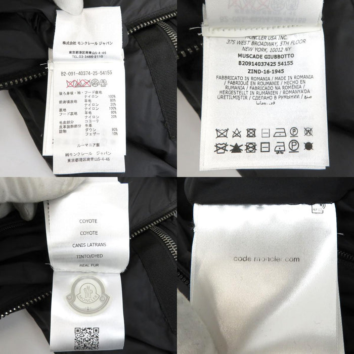 MONCLER 
Blouson MA-1 en laine et nylon avec écusson et fourrure 
Doudoune MUSCADE