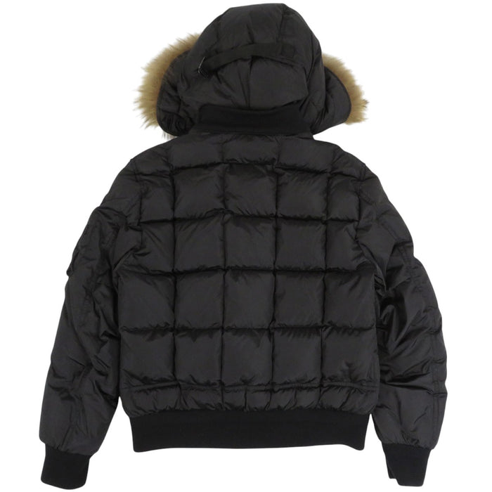 MONCLER 
Blouson MA-1 en laine et nylon avec écusson et fourrure 
Doudoune MUSCADE