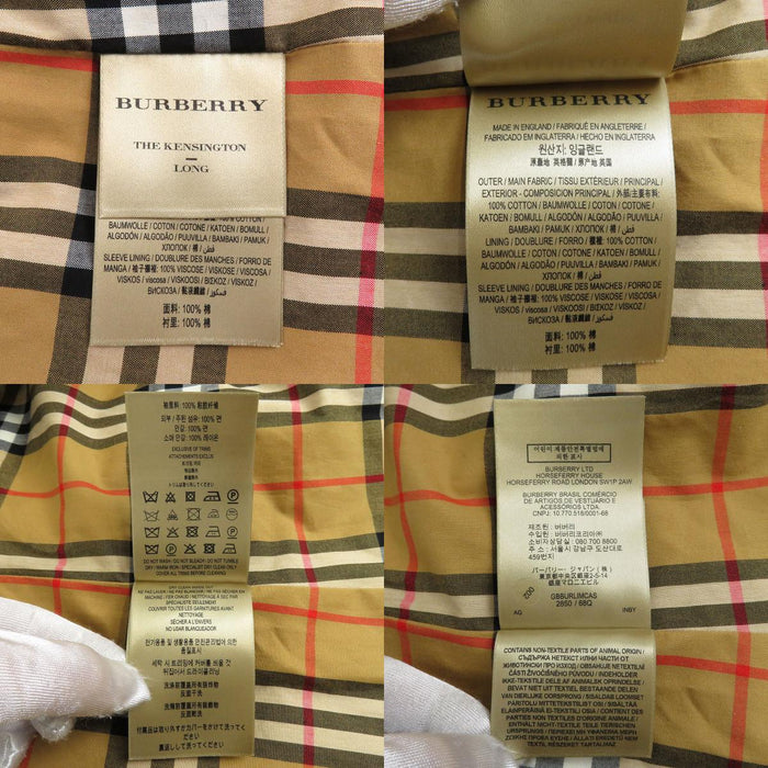 BURBERRY 
ロング ベルト 裏地チェック柄 コットン 
THE KENSINGTON LONG ケンジントン トレンチコート
