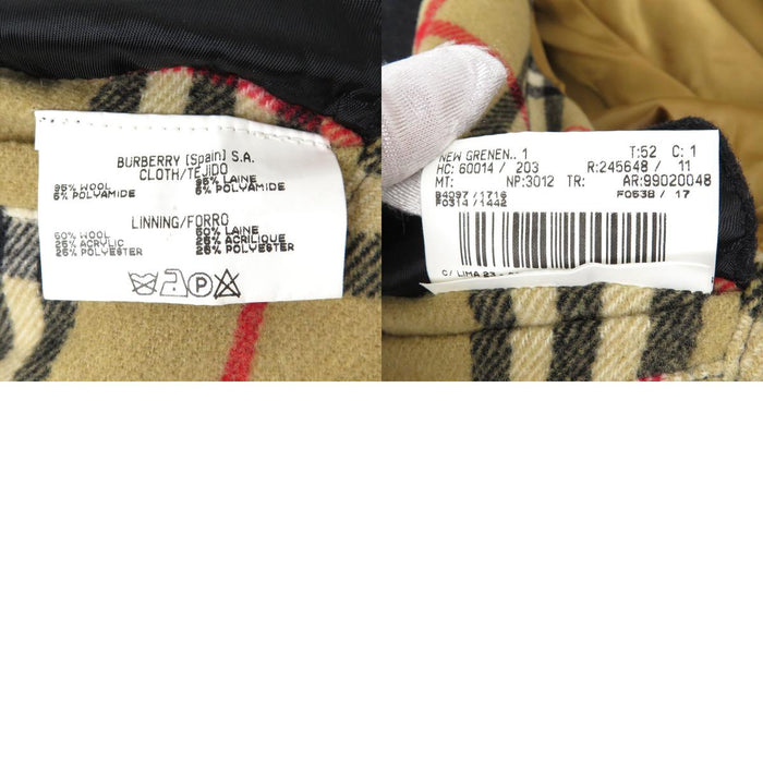 BURBERRY 
ロゴボタン 裏地チェック柄 
ウール コート