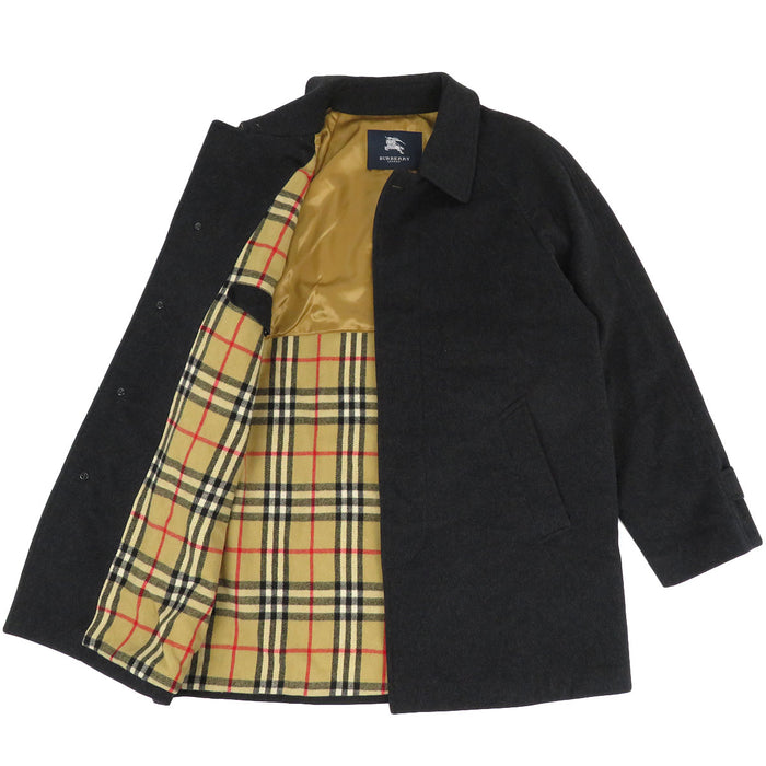 BURBERRY 
ロゴボタン 裏地チェック柄 
ウール コート