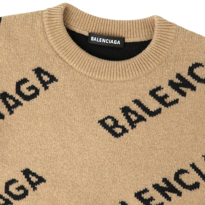 BALENCIAGA 
総柄 ウール 
オールオーバー ロゴ ニット
