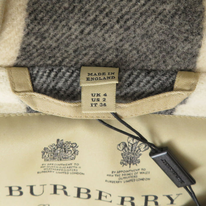 BURBERRY 
チェック ウール レザー 
THE MERSEY ダッフルコート