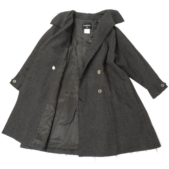 CHANEL 
ロゴボタン 
ウール ロング コート