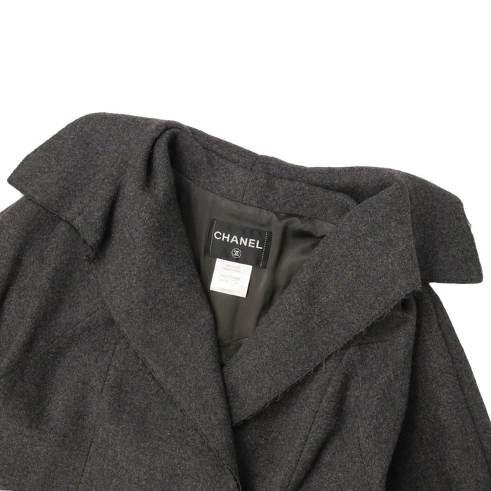 CHANEL 
ロゴボタン 
ウール ロング コート