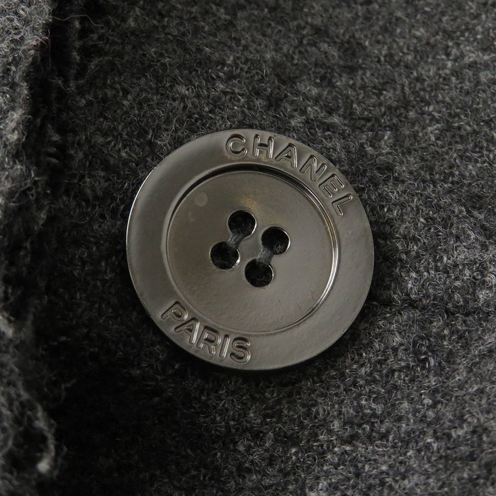 CHANEL 
ロゴボタン 
ウール ロング コート