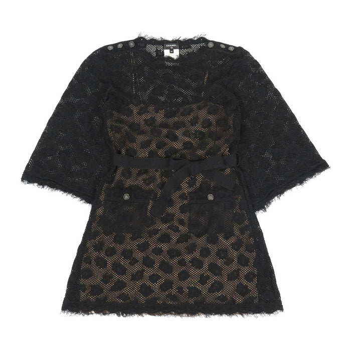 香奈儿  
可可 CC 狮子钮扣 流苏 透视 腰带 22P  
系带 网眼 针织 连衣裙