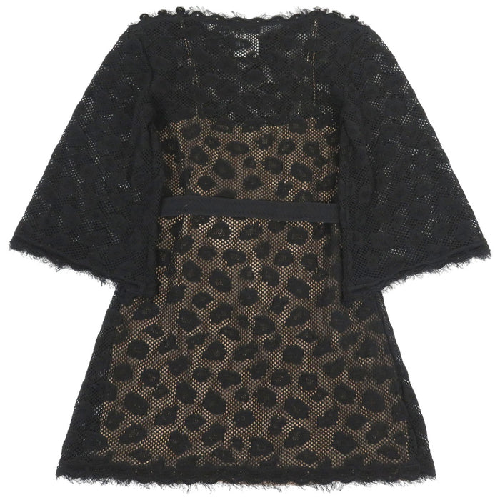 香奈儿  
可可 CC 狮子钮扣 流苏 透视 腰带 22P  
系带 网眼 针织 连衣裙