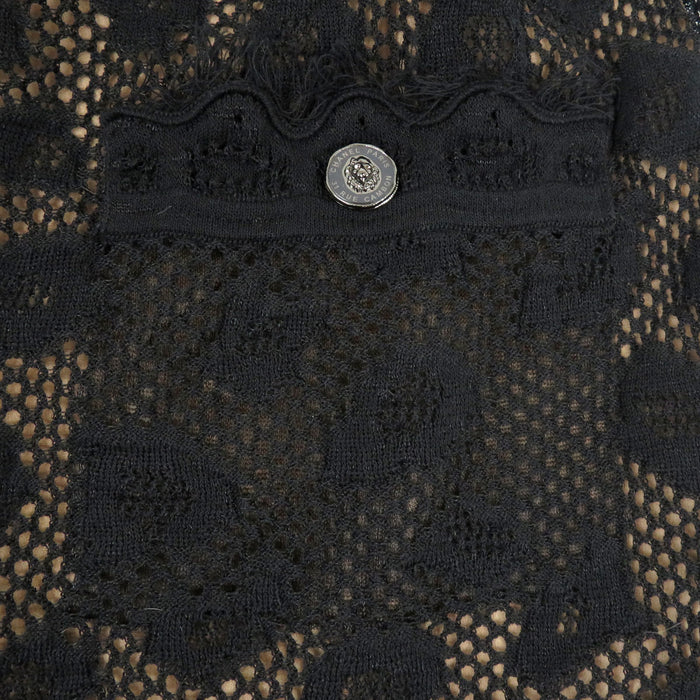 香奈儿  
可可 CC 狮子钮扣 流苏 透视 腰带 22P  
系带 网眼 针织 连衣裙