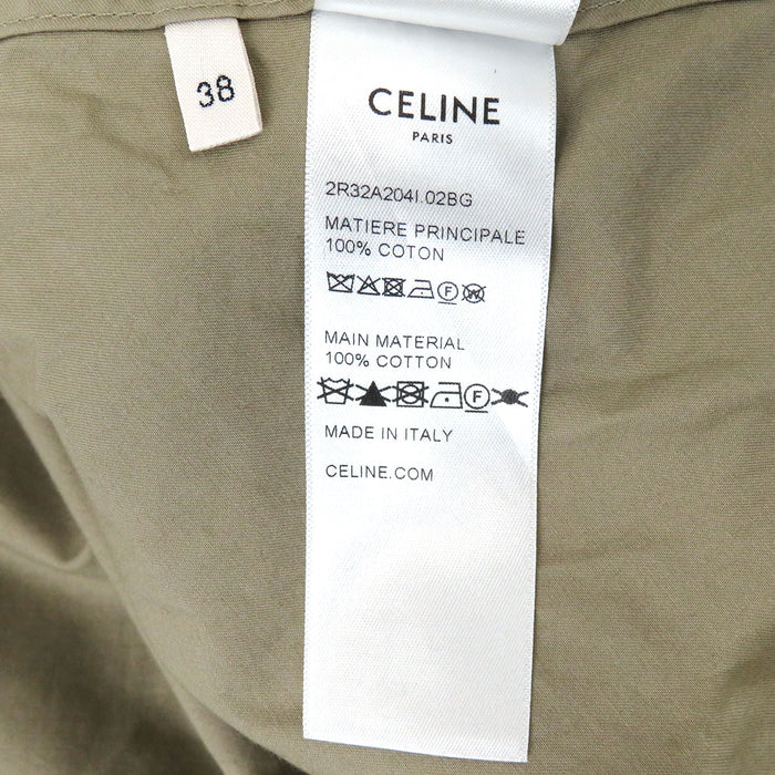 CELINE 
ロゴボタン ベルト コットン 
トリオンフ ハーフスリーブ ベルテッド シャツ ワンピース CELINE -Authentic Pre-owned ワンピース by TS Trading Co., Ltd.