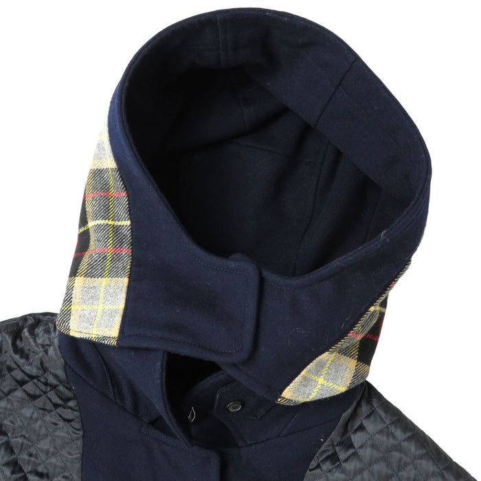 Maison Margiela 
チェック柄 ベルト キルティング 中綿 ウール 
リバーシブル パッチワーク フーデッド ロング コート